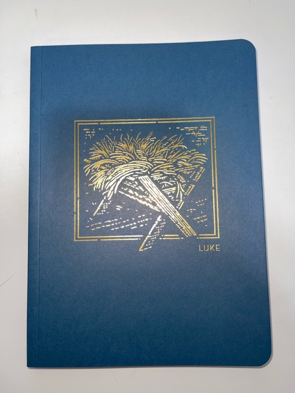 3/$10 Luke NET Abide Navy Blue Journal with Gold Foil Design